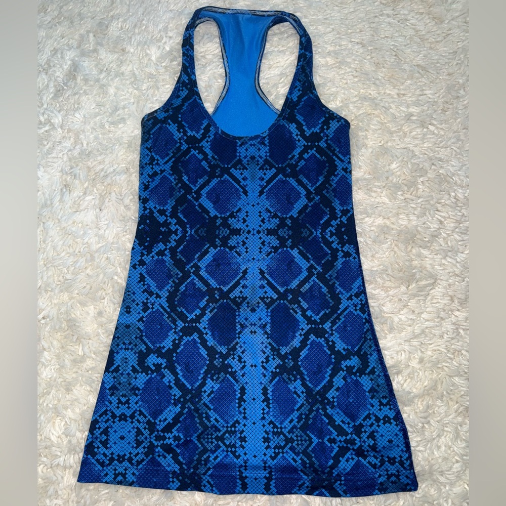 lululemon athletica Blue Snake Print Tank Top